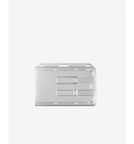 Polycarbonate badge holder with card extraction slider