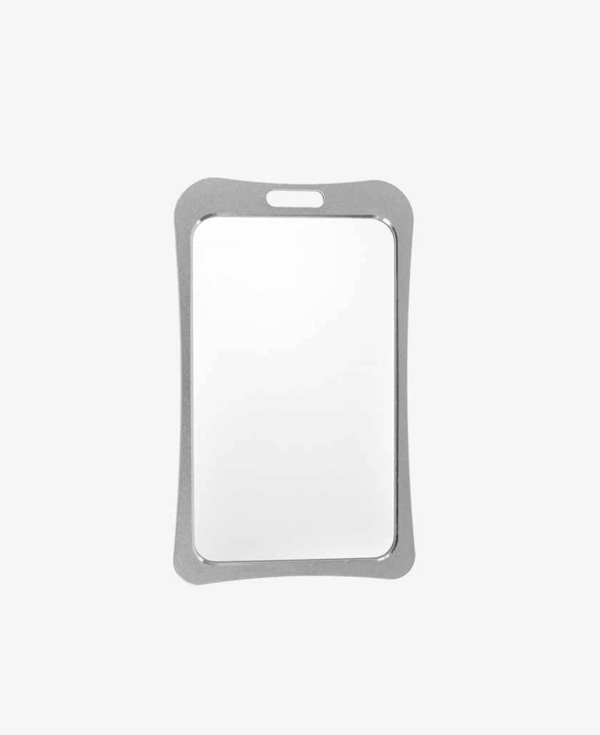 Silvery Badge Holder vertical