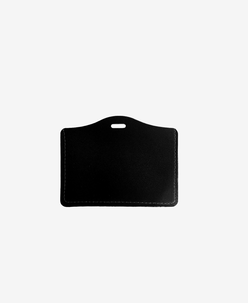 Portabadge in pelle Orizzontale Nero Retro