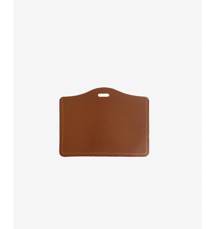 Portabadge in pelle Orizzontale Marrone Retro