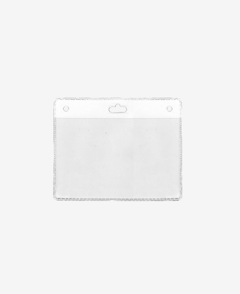 IDS31_1 Badge Holder Horizontal with 2 rounds + 1 oblong pre-punched holes