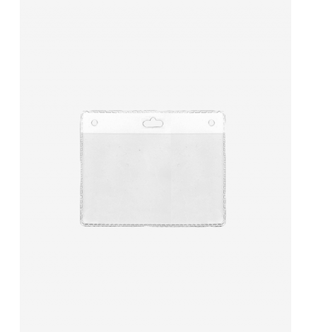 IDS31_1 Badge Holder Horizontal with 2 rounds + 1 oblong pre-punched holes