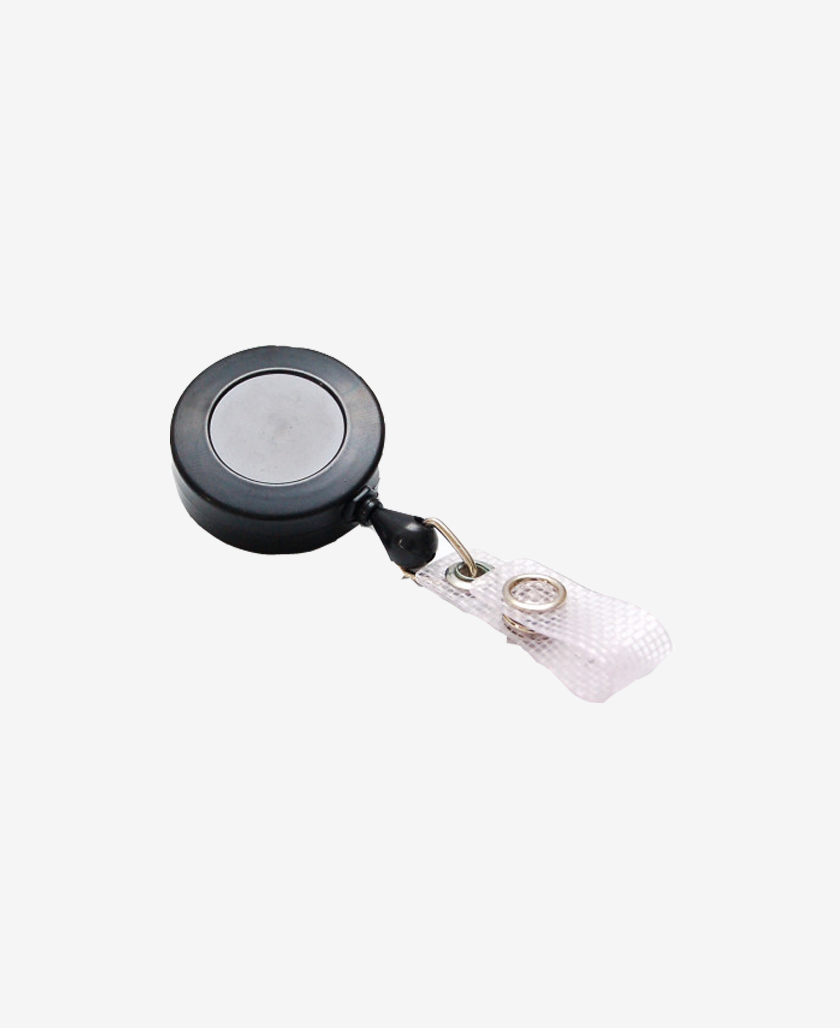 Plastic badge reel front black