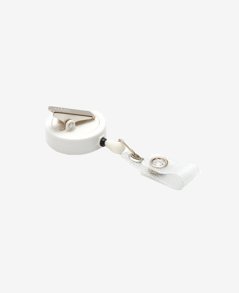 Plastic badge reel rear white